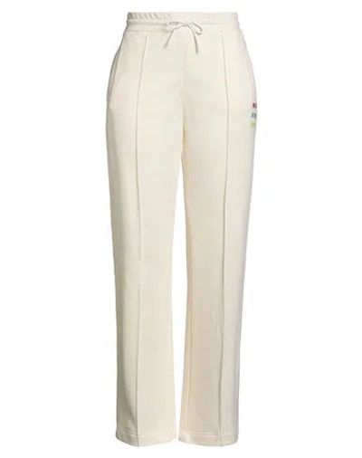 Msgm Woman Pants Cream Size Xl Cotton In White