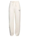 Msgm Woman Pants Cream Size Xl Organic Cotton In White
