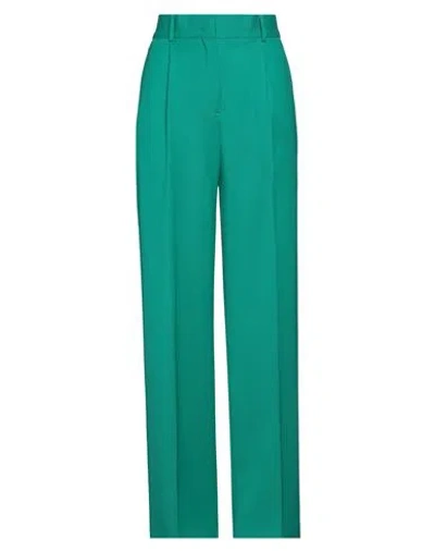 Msgm Woman Pants Emerald Green Size 10 Virgin Wool, Elastane