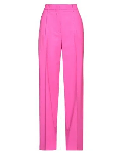 MSGM MSGM WOMAN PANTS FUCHSIA SIZE 4 VIRGIN WOOL, ELASTANE