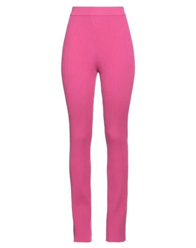 Msgm Woman Pants Fuchsia Size L Viscose, Polyester In Pink