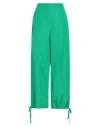 Msgm Woman Pants Green Size 8 Viscose, Linen In Green