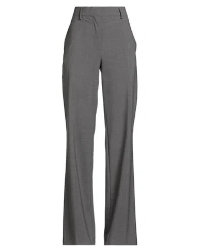 Msgm Woman Pants Grey Size 2 Virgin Wool, Elastane In Gray