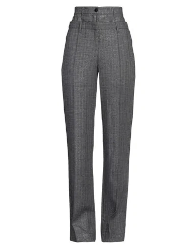 Msgm Woman Pants Grey Size 4 Wool, Viscose, Polyester In Gray