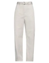 Msgm Woman Pants Grey Size 6 Cotton, Elastane In Grey