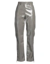 Msgm Woman Pants Grey Size 6 Polyester, Polyurethane In Gray