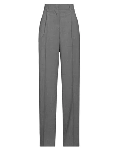 Msgm Woman Pants Grey Size 6 Virgin Wool, Elastane