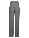 Msgm Grey Belt Loops Pants In Stretch Wool Woman In Grey