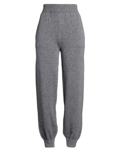 Msgm Woman Pants Grey Size L Wool, Cashmere In Gray