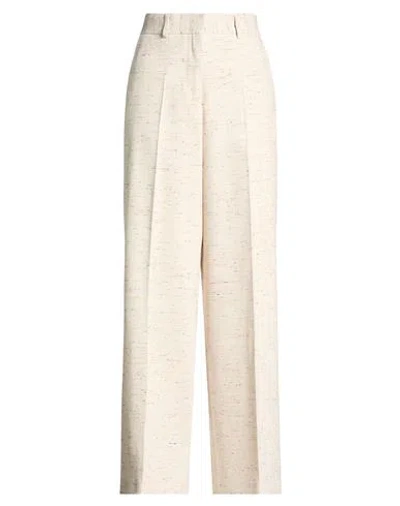 Msgm Woman Pants Ivory Size 4 Cotton, Viscose, Acrylic In Neutral
