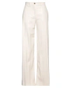 Msgm Woman Pants Ivory Size 4 Polyester In White