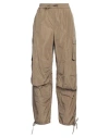 Msgm Woman Pants Khaki Size 8 Polyester In Beige