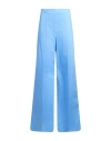 Msgm Woman Pants Light Blue Size 2 Cotton, Elastane
