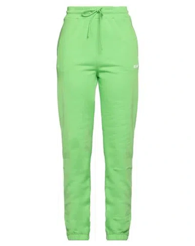 Msgm Woman Pants Light Green Size Xl Cotton