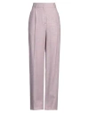 Msgm Lurex Pinstriped Wide Leg Trousers With Pleated Front In Purple