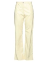 Msgm Woman Pants Light Yellow Size 8 Viscose, Polyester, Cotton, Metallic Fiber