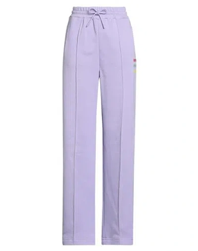 Msgm Woman Pants Lilac Size L Cotton In Purple