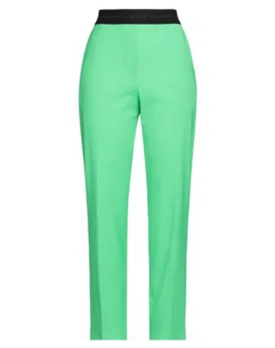 Msgm Woman Pants Lime Green Size 10 Virgin Wool, Elastane