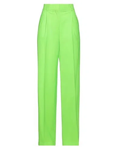 MSGM MSGM WOMAN PANTS LIME GREEN SIZE 2 VIRGIN WOOL, ELASTANE
