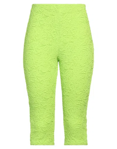 Msgm Woman Pants Lime Green Size 6 Cotton, Polyamide
