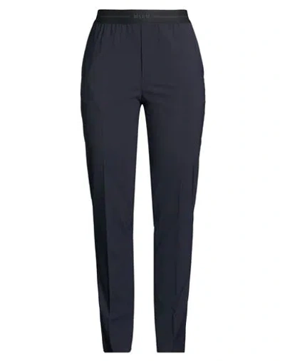 Msgm Woman Pants Midnight Blue Size 10 Virgin Wool, Elastane