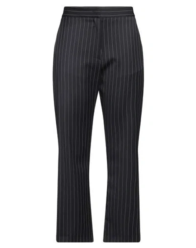 Msgm Woman Pants Midnight Blue Size 8 Virgin Wool, Polyester