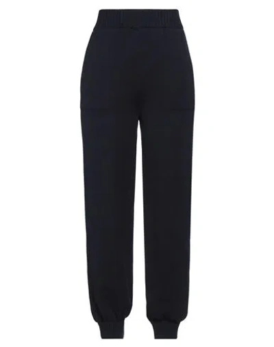 Msgm Woman Pants Midnight Blue Size M Wool, Cashmere In Black