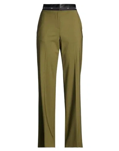 Msgm Woman Pants Military Green Size 0 Virgin Wool, Elastane
