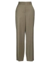 Msgm Woman Pants Military Green Size 0 Virgin Wool, Polyester