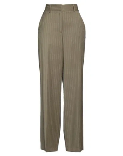 Msgm Woman Pants Military Green Size 0 Virgin Wool, Polyester