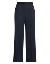 Msgm Wide-leg Wool Pants Elastic Waistband In Navy