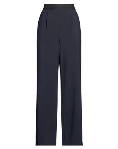 Msgm Woman Pants Navy Size 2 Virgin Wool, Elastane In Blue