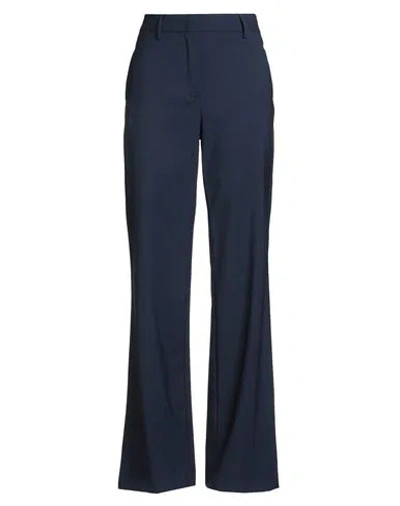Msgm Woman Pants Navy Size 8 Virgin Wool, Elastane In Blue
