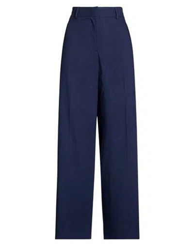 Msgm Woman Pants Navy Size 8 Viscose, Polyester, Elastane In Blue