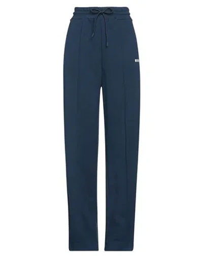 Msgm Woman Pants Navy Size Xl Cotton