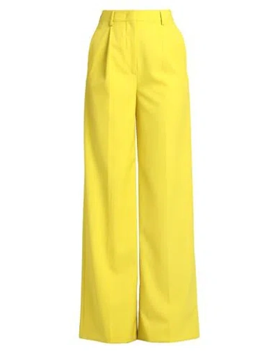 Msgm Woman Pants Ocher Size 4 Polyester, Virgin Wool In Yellow