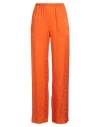 Msgm Woman Pants Orange Size 0 Acetate, Silk In Orange