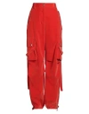 Msgm Woman Pants Orange Size 2 Cotton