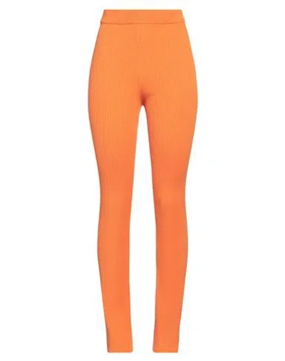 Msgm Woman Pants Orange Size L Viscose, Polyester