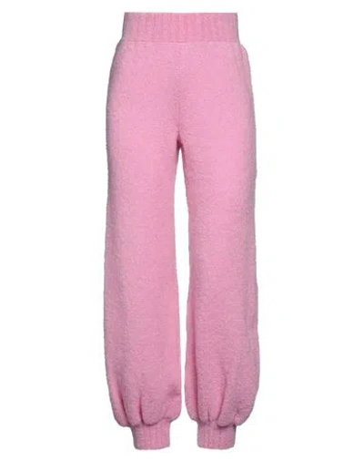 Msgm Woman Pants Pink Size M Virgin Wool, Polyamide