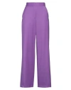 Msgm Woman Pants Purple Size 4 Virgin Wool, Elastane In Purple