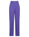 Msgm Woman Pants Purple Size 4 Virgin Wool, Polyamide In Purple