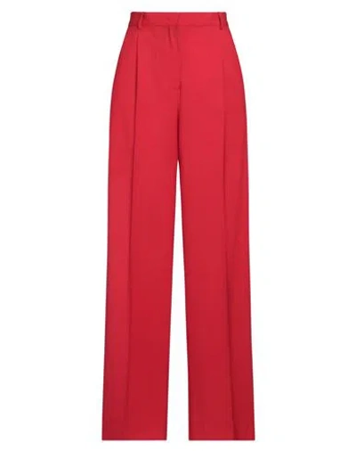 Msgm Woman Pants Red Size 4 Virgin Wool, Elastane