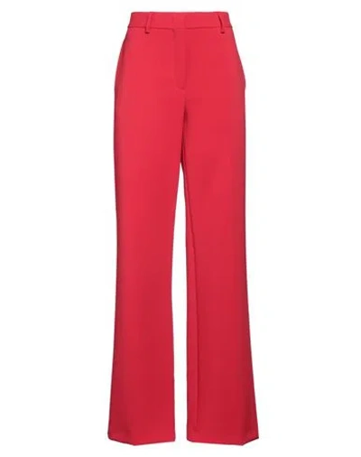 Msgm Woman Pants Red Size 6 Polyester, Elastane