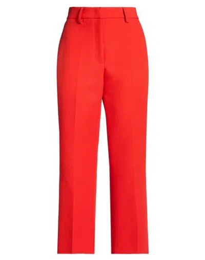 Msgm Woman Pants Red Size 6 Polyester, Viscose, Elastane