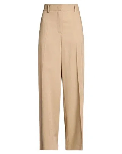 Msgm Woman Pants Sand Size 8 Viscose, Polyester, Elastane In Gold