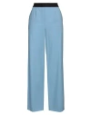 Msgm Woman Pants Sky Blue Size 8 Virgin Wool, Elastane