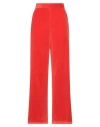 Msgm Red Tailored Pants With Belt Loops In Viscose Blend Woman In Tomato Red