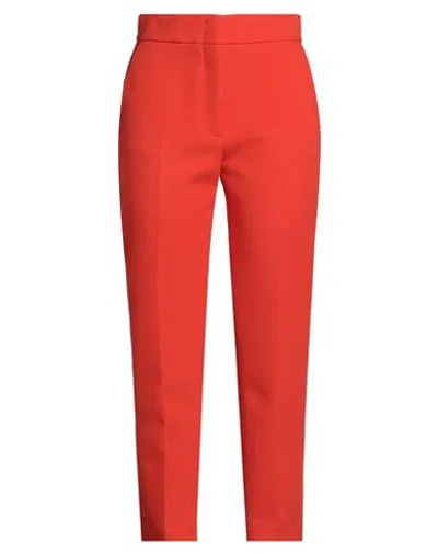 MSGM MSGM WOMAN PANTS TOMATO RED SIZE 4 POLYESTER, VISCOSE, ELASTANE