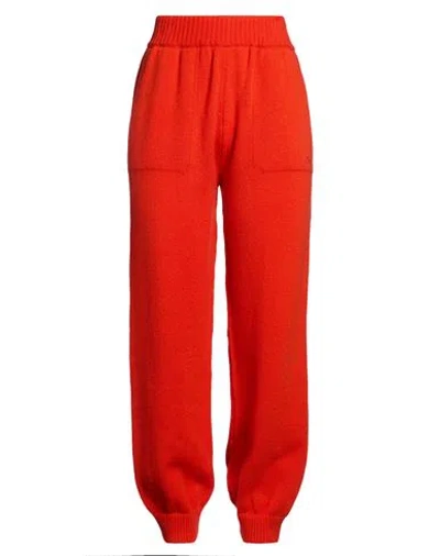 Msgm Woman Pants Tomato Red Size M Wool, Cashmere